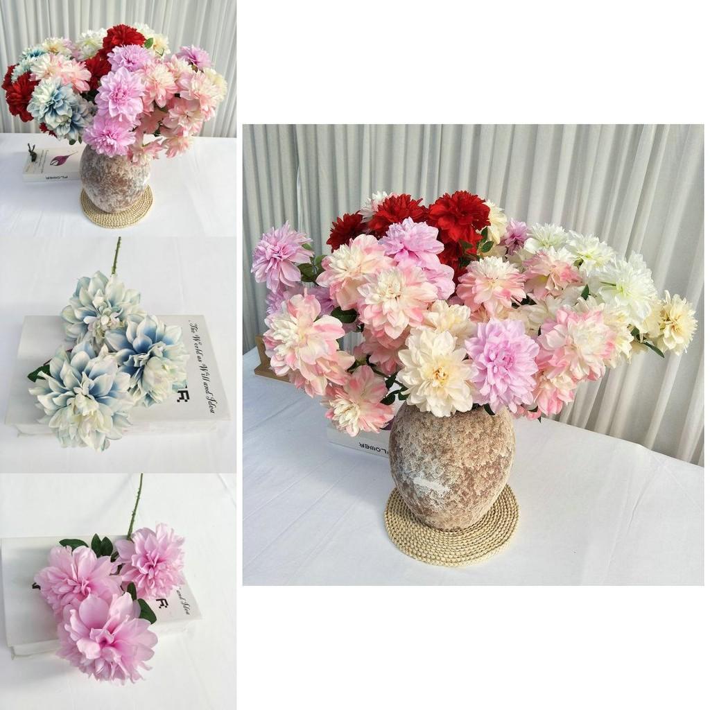 Long Stem Artificial Dahlia Flowers For Wedding Party And Home Styling