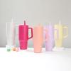 1200ml Simple 40oz Double Layer Ice King Cup Vacuum Insulated Leak Proof Foldable Straw Portable Car Mug