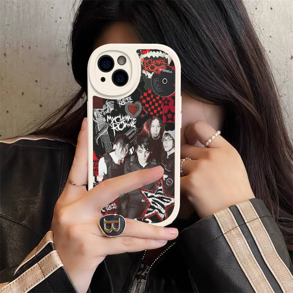 Rock Band M-My C-Chemical R-Romance For IPhone 16 15 14 13 12 11 Pro Max Plus Leather Phone Case