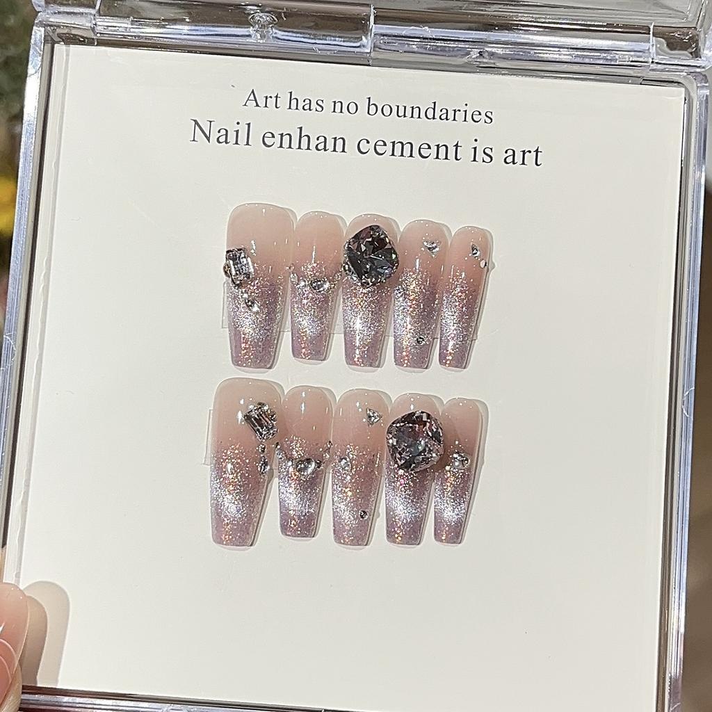 Exquisite Atmosphere and Glitter Pink Purple Cat Eyes Fine Diamonds To Make White Wear Armor