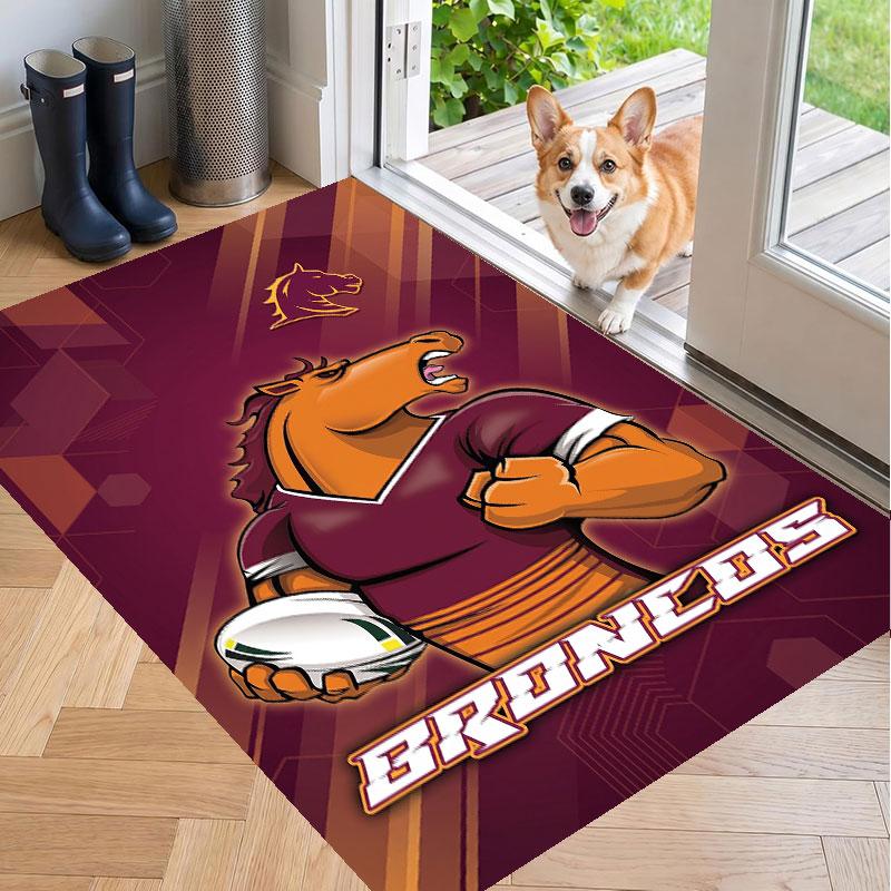 Soft Floor Carpet Brisbane Broncos Pattern Area Rug Decorative Mat For Home Room Decoration