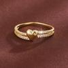 Unique Heart-shaped Design Ring for Women Party Gift Jewelry Romantic Elegant Lady Ring with Synthesis Zirconia