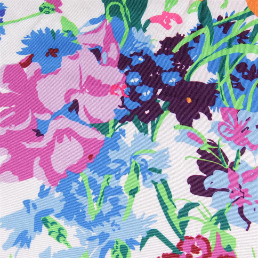 POBING Silk Scarf Women Flowers Print Square Scarves Head Echarpes Silk Foulards Femme Wraps Beach Shawl Bandana Lady Hijabs