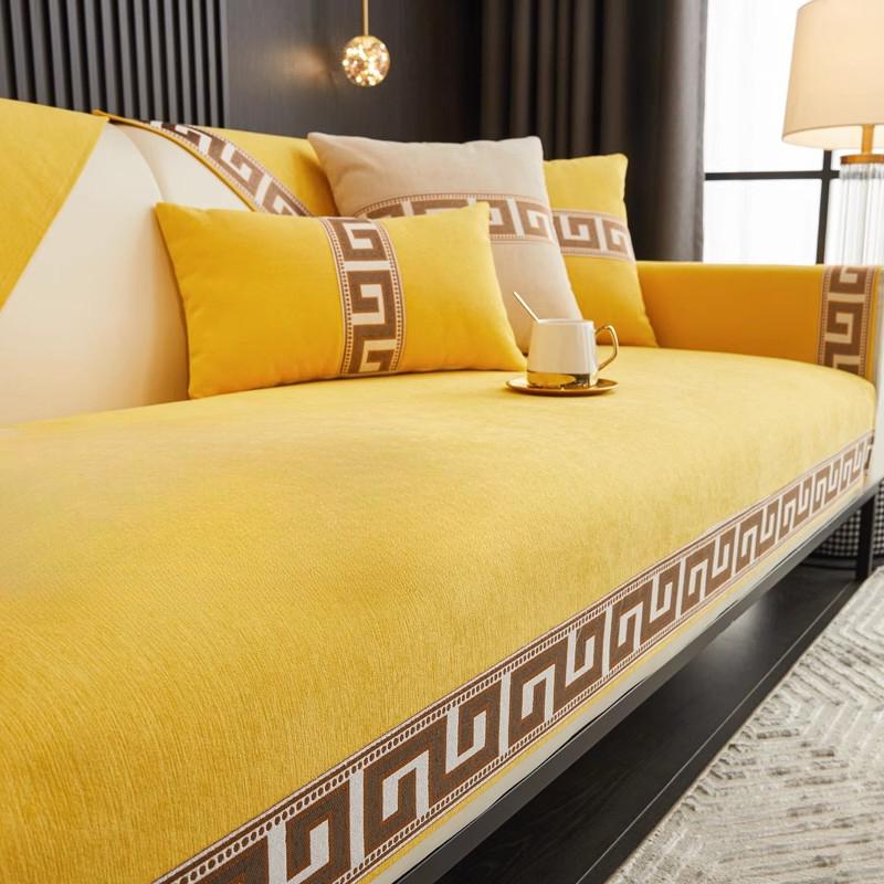 Chinese Lace Chenier Sofa Cushion All Season Universal Anti Slip Sofa Cover Living Room Decoration Couch Mat Cover Towel