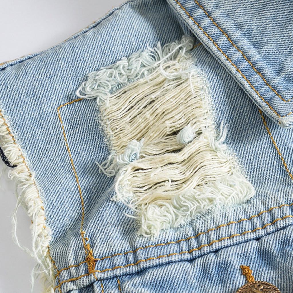 Ny mote dongerivest for menn Uformell cowboyjakke i skulderbluse