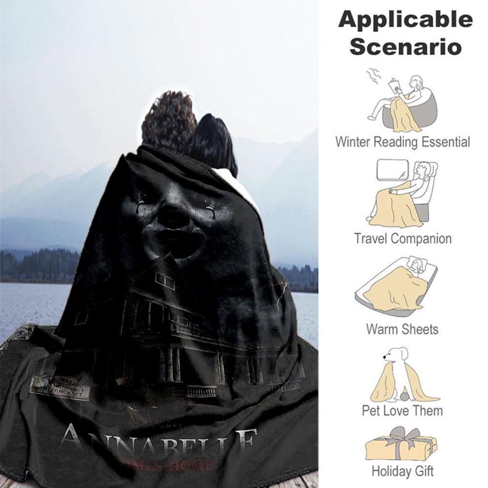 1pz Annabelle Comes Home Coperta in Flanella da Esterno Morbido Peluche Decorazione per Picnic, Campeggio, Camera da Letto, Sala Giochi, Ufficio1152A