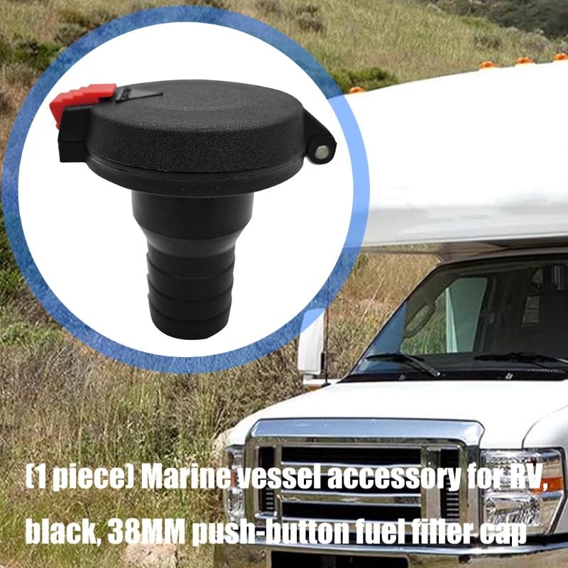 Marine 38mm Black Push Button Boat Fuel Deck Fill/Filler For Boats Trucks With UV Resistant Polymer Construction