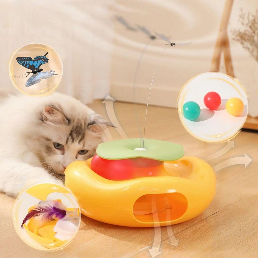 Built-in Feather Smart Interactive Cat Toy Non-slip Butterfly Cat Teaser Toy  Pet Supplies