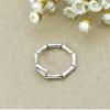 ANENJERY Bamboo Open Ring with Black Star Fashion Silver Jewelry Women Men Fashion Gifts