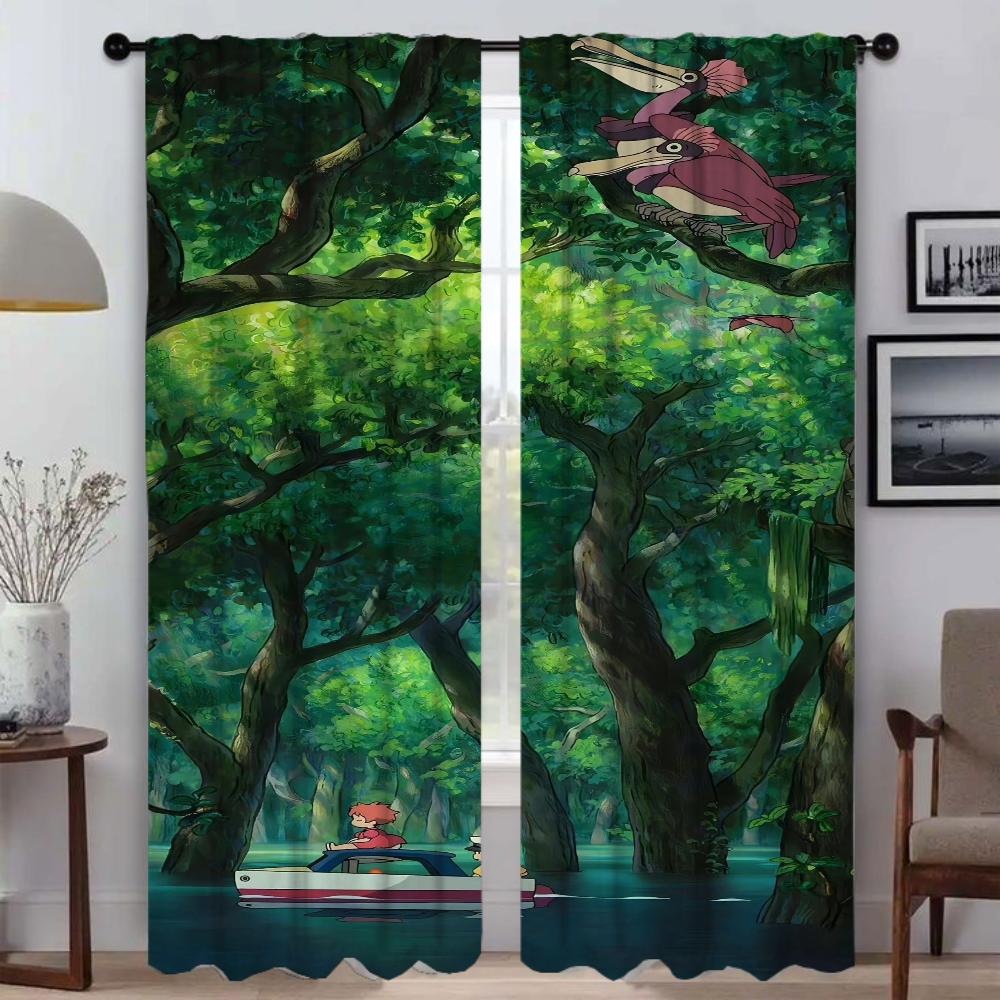 

Set Of 2 Elegant Kitchen Curtains Camera Beauty Scenery Room Halloween Decoration Living Curtain Partition Polyester Ideal For Great W100*H130(CM)-Hooks&2PCS