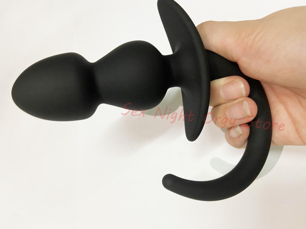 Puppy Play Silicone Dog Tail Plug Erotic Anal Sex Toys for Women Men Slave Game Role Play Pup Tail  G-spot Massage Butt Plug