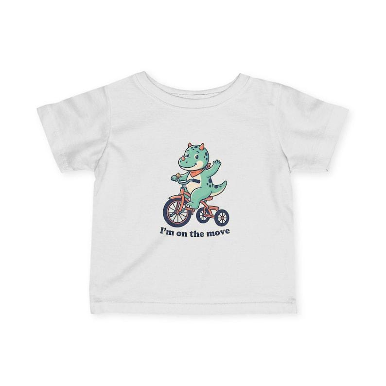 Dinosaur on Tricycle Infant Tee | I m on the Move baby shirt 110