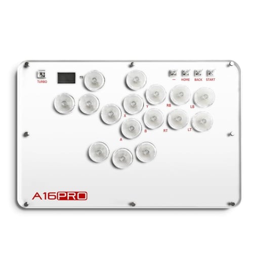 

Kurflo A16Pro Slim Leverless Arcade Controller, 16 Buttons, A4 Size, Latest Gateron Low-Profile 2.0 Silver Switches, Double Switch Socket, DIY Key Swi