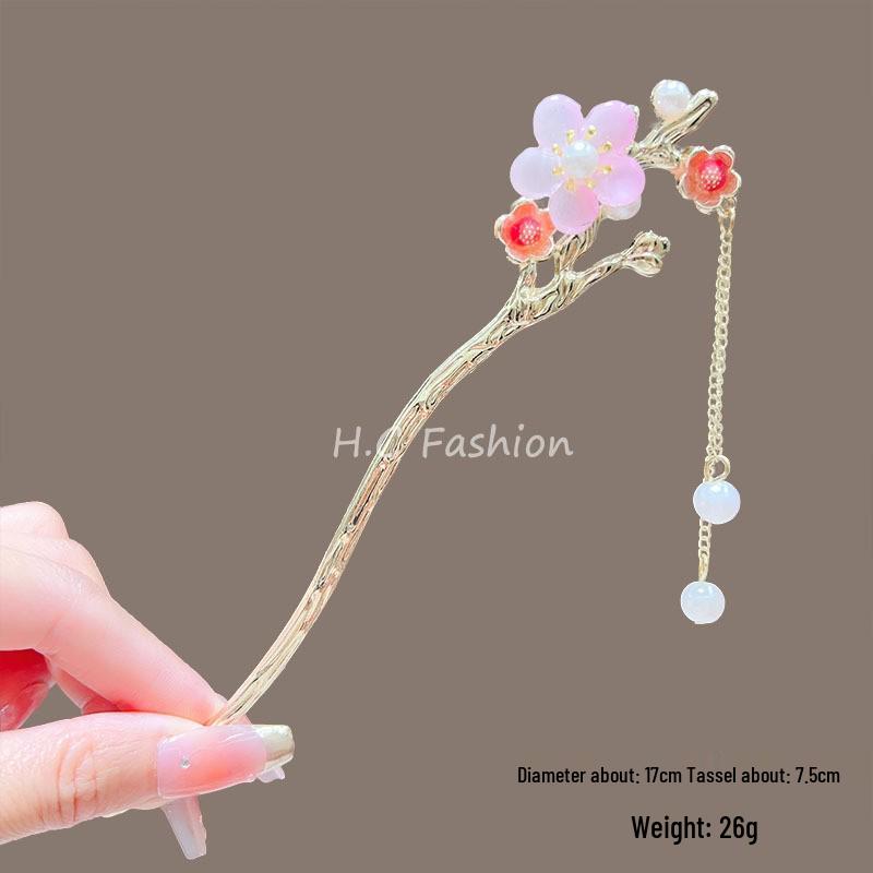 Cherry Blossom Tassel Hairpins: Elegant Hanfu Inspired Hair Accessories for Spring and Summer