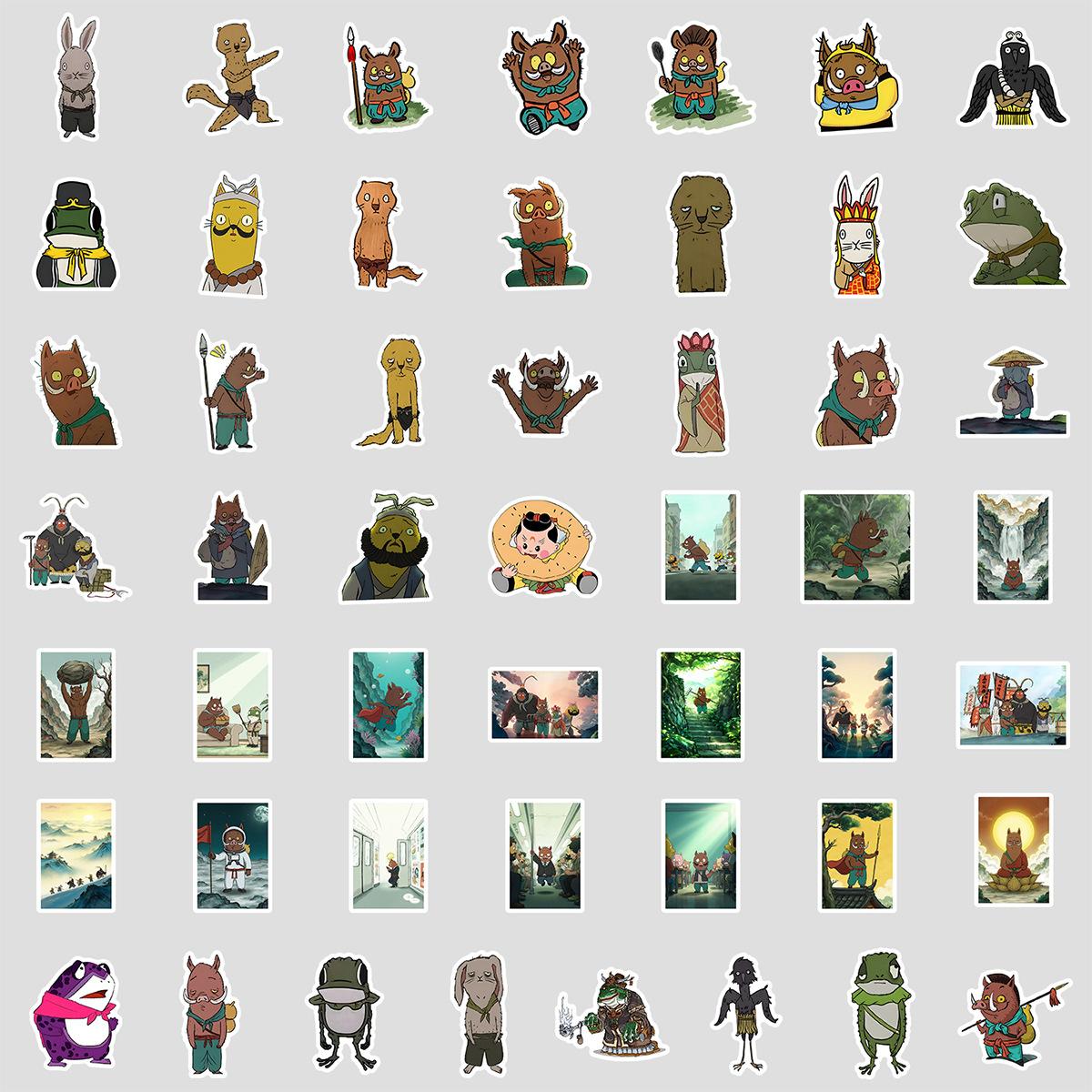 

50 Cartoons, Langlangshan Little Monster Graffiti Stickers, Mobile Suitcase Decoration Stickers, Cute Cartoon Stickers