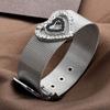 South Korea Niche Ins Love Rhinestone Strap Style Design Bracelet Silver Futuristic Cold Temperament Hand Jewelry