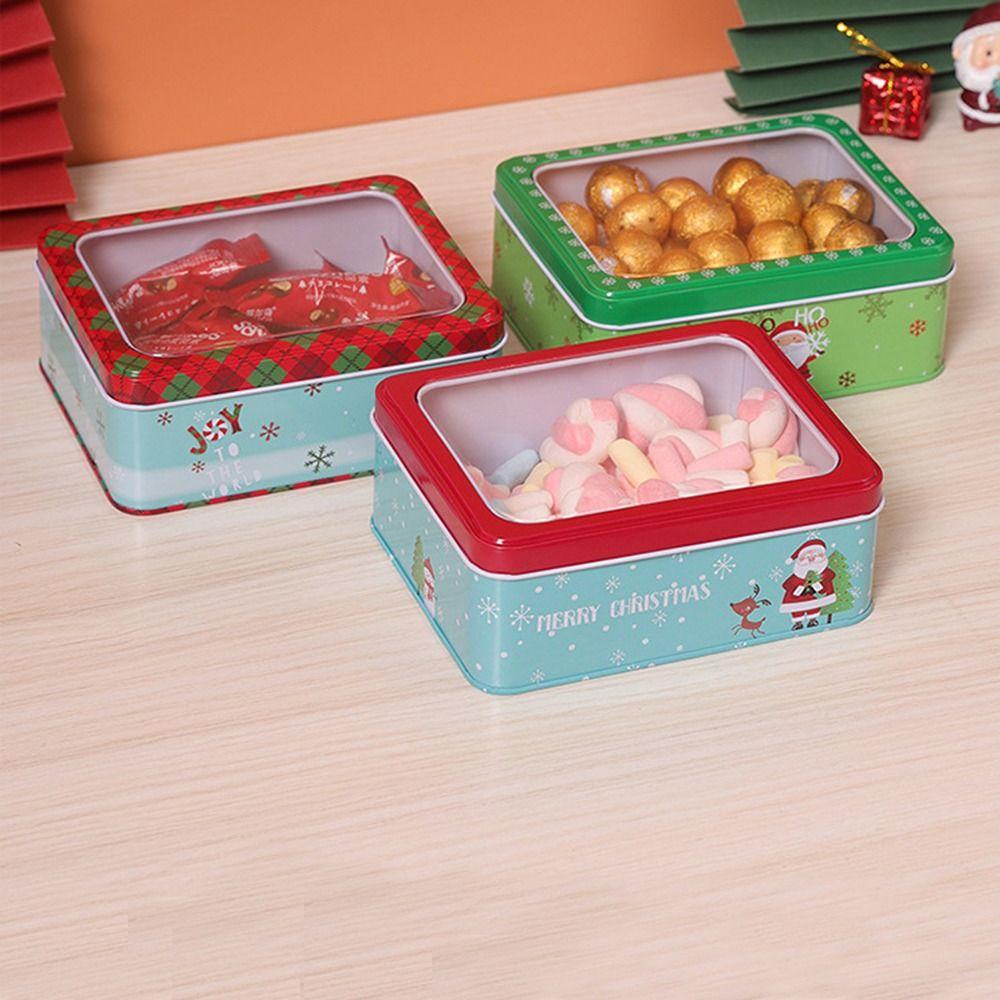 Trick or Treat Pattern Print Baking Cookies Box Christmas Tin Box Popular Packing Case