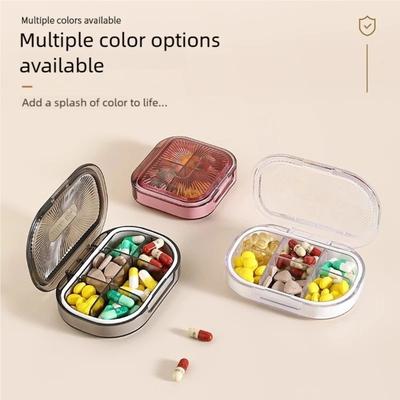 6 Compartment Portable Pills Organizers Box With Leakproof Silicone Seals Clear PC Materials For Daily Medication Storage