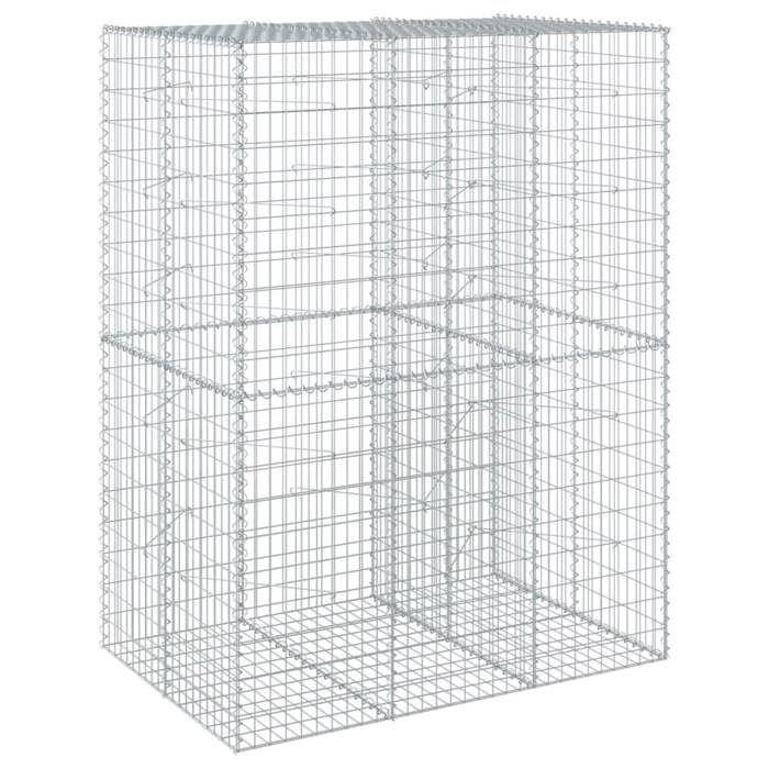 VidaXL Panier gabion avec couvercle 150x100x200 cm fer galvanisé, mur en gabion, mur de soutènement en gabion, clôture en 3295226