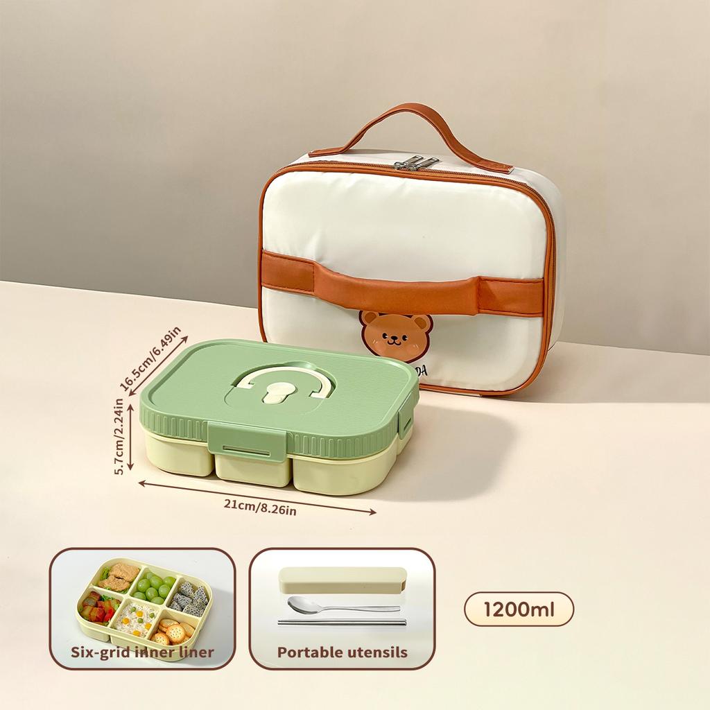 WORTHBUY Large Capacity Plastic Divided Bento Lunch Box Microwave Portable Leak-proof Cold And Hot Food Container For Student