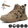 Gray Safety Shoes Men Lightweight Work Boots Safety Steel Toe Shoes Men European Standard Steel Toe Work Shoes Plus Size 38-48
