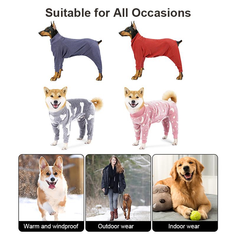 Xs-3XL Winter Pet Dog Clothes Dogs Sweatshirt Warm Flannel Dog Pajamas Padded Clothes for Medium Large Dogs Labrador Clothing