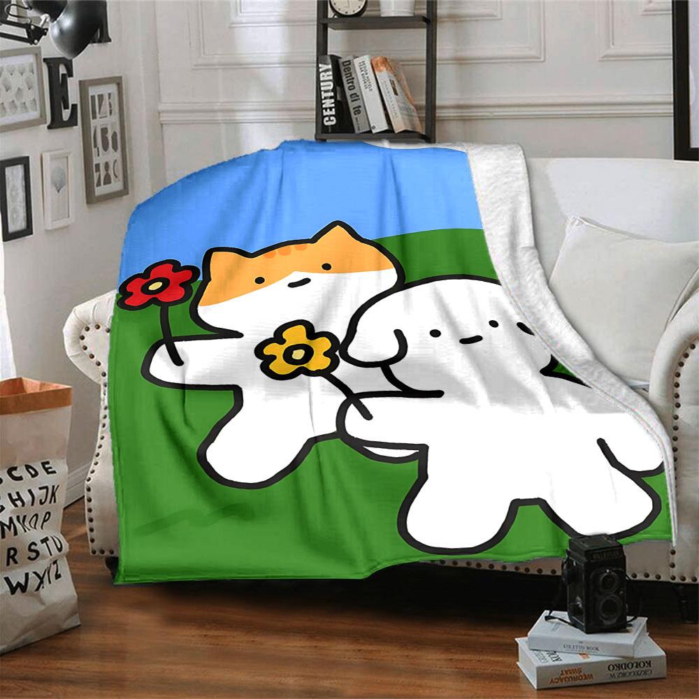 1pc Cat Flower Blanket Warm, Cozy, And Soft, Suitable for Sofas, Beds, Cars, And Office Use.Perfect for Camping And Travel, Making It a Great Gift for