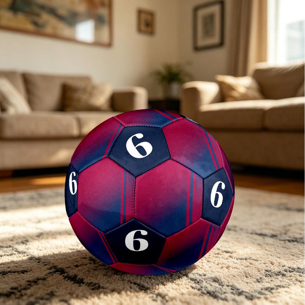 1pc Abstract Colorful Gradient Number Six Soccer Ball Size 5 Football Machine Sewn Indoor/Outdoor Universal Football Q58