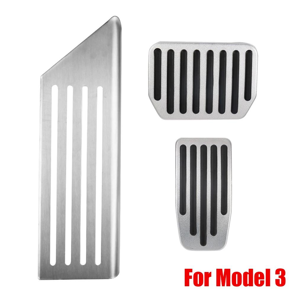 For Tesla Model 3 Y Brake Pedals Foot Rest Accelerator Car Pedal Rubber Pad Cover Aluminum Alloy Interior Parts Auto Accessories