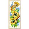 Canvas - SEG - Sunflowers and Blue Flowers - 25x60cm - Main Color: Black - Made In France