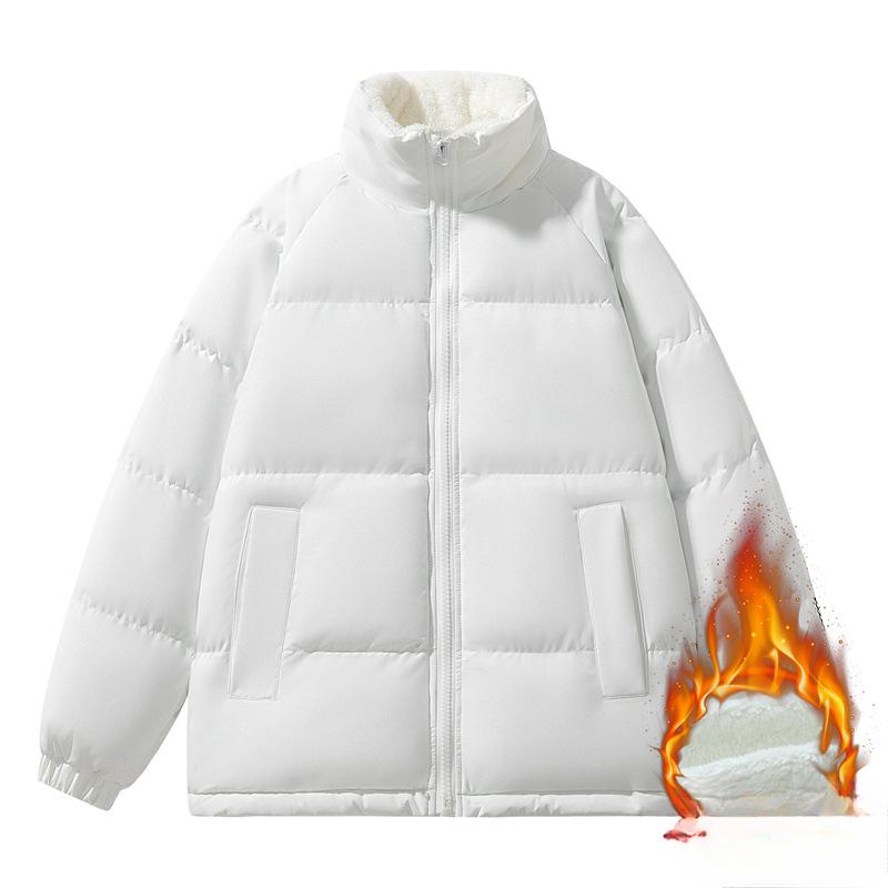 

Осенне-зимняя бархатная утолщенная стеганая куртка, теплая одежда для пар, воротник-стойка, теплая стеганая одежда, мужские и женские куртки S белый