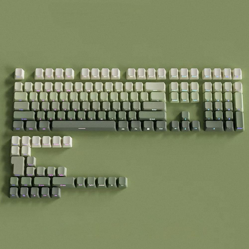 130+ Keys Gradient Keycaps Side Printed Shine Through PBT Double Shot OEM Profile for MX Switches Gaming Keyboard Caps