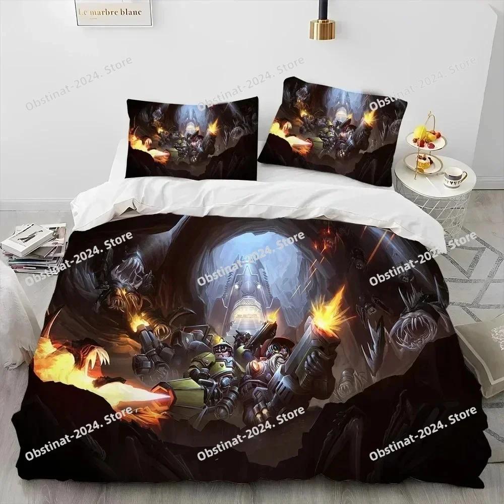3D Deep Rock Galactic Game DRG Bedding Set Printed Single Comforter Quilt Duvet Cover Pillow Case 3 Pieces Sets Kids Adult Size