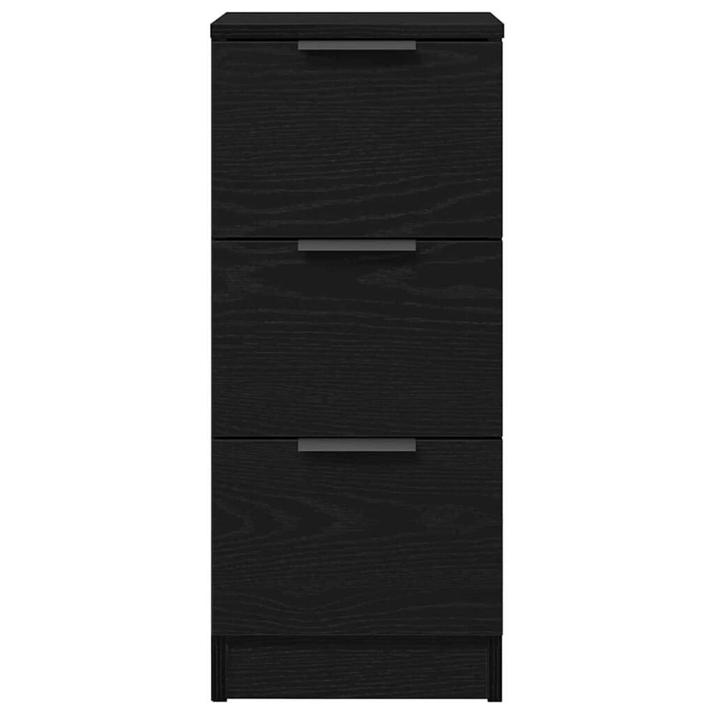 Schwarzer Eichenseitenschrank, Aufbewahrungsschubladenschrank, Flurkommode, 30x30x70 Cm