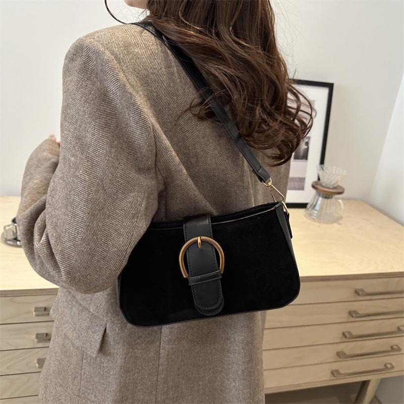 2025 Trendy Retro Women's Square Suede Shoulder Bag