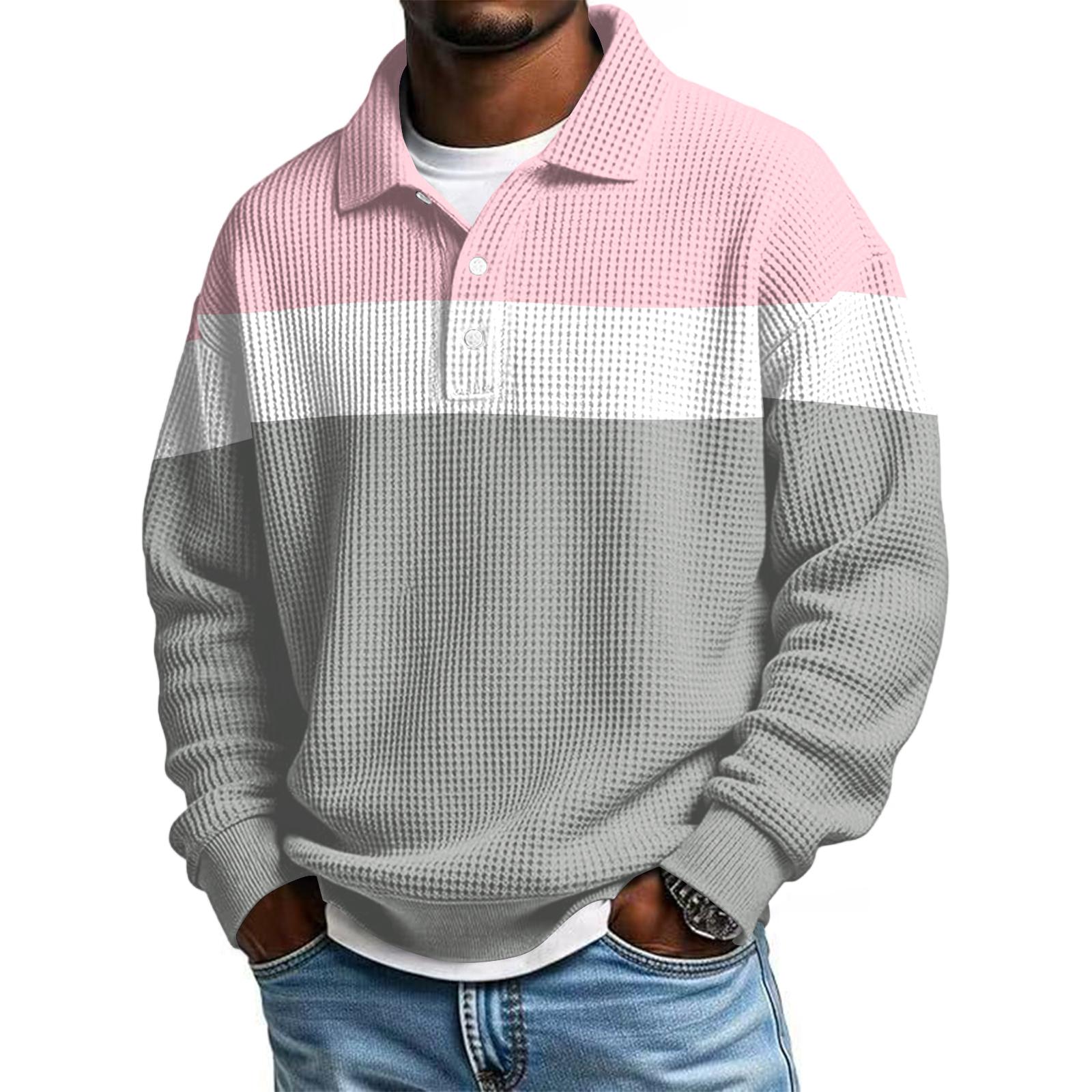 

Mens Long Sleeve Shirt Casual Collar Lightweight Knit Top Relaxed Fit Shirts for Men Long Sleeve Shirts for Men XXL