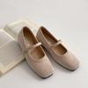 Red retro square head inner height increase shallow mouth flat-soled single shoes women's summer 2025 new skirt soft-soled Mary Jane shoes