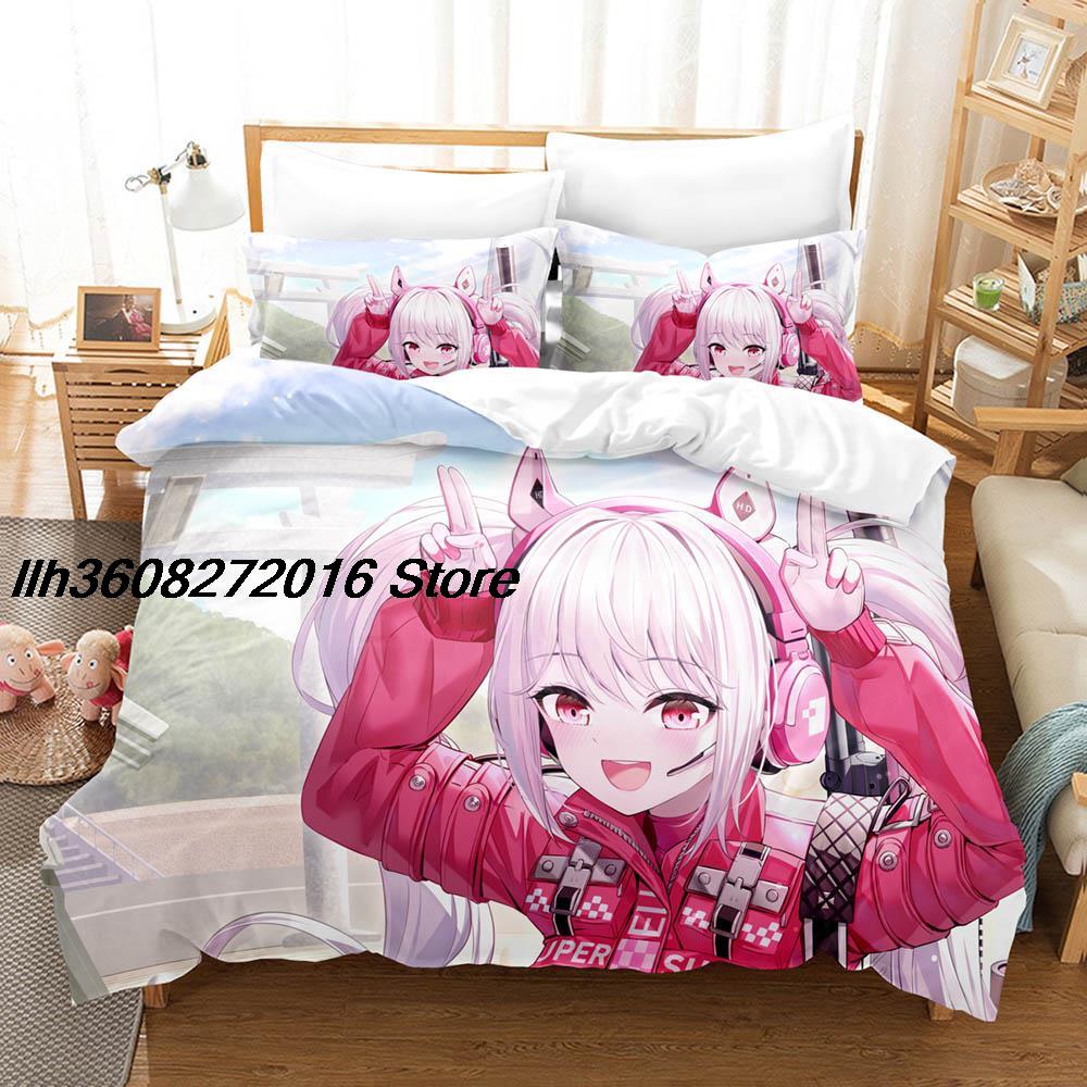 Comforter Kawaii Nikke Bedding Set Single Twin Full Queen King Size Bed Set Aldult Kid Bedroom Three-Piece Suits 3D Anime Bed Sheet S