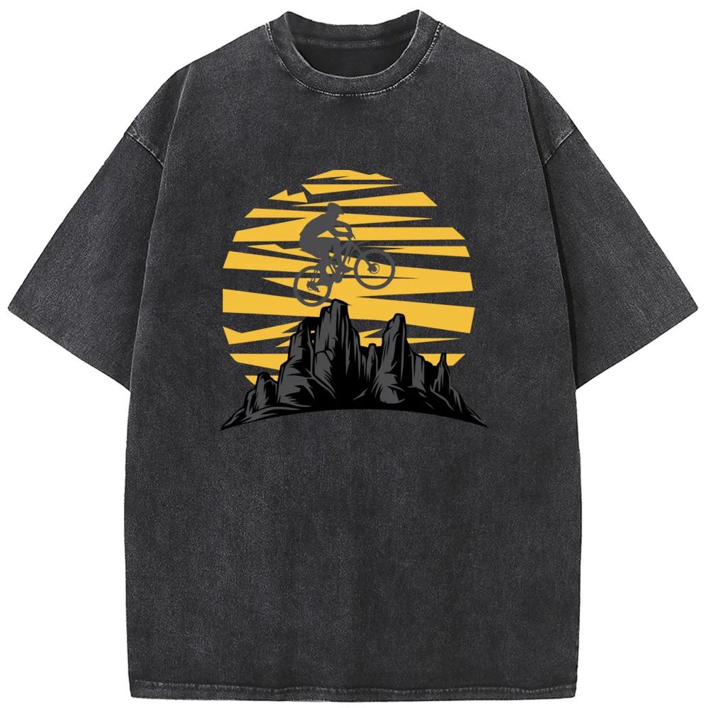 Mountain Biking Printed Men s T-Shirt Men Women Casual Fashion Oversized T-shirt Vintage Colored Mens T-shirts S