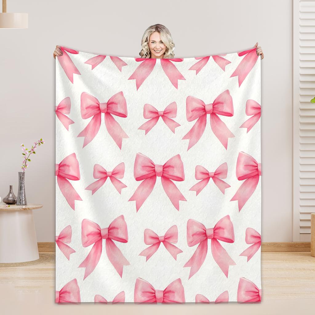 Personalized Blanket For Boys Girls - 4 Sizes And 30 Plus Colors Custom Bow Blanket Gifts for Relatives And Friends
