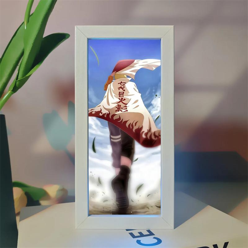 Naruto 19.8cm/7.8in 3D Anime Light Box Led Lamp Uchiha Cartoon Desktop Display Room Decoration Birthday Gift Party Supplies Toys