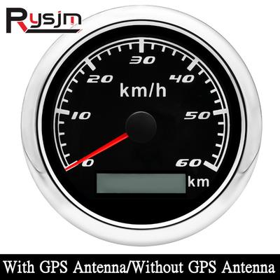 Universal 85mm GPS Speedometer Digital Gauge 30 60 120 200 KMH Odometer For Marine Boat Car ATV With GPS Antenna Red LED