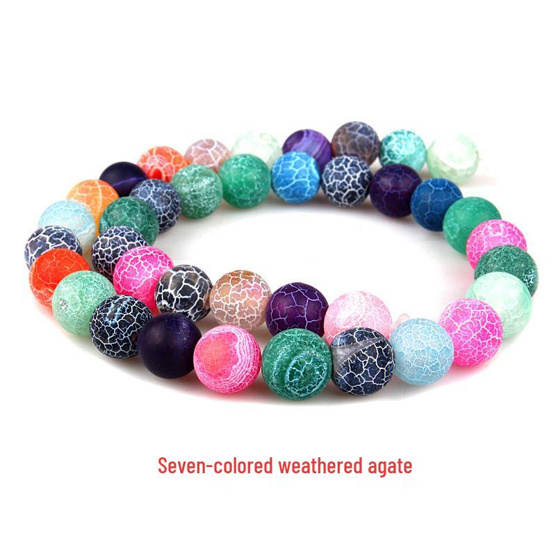 Natural Weathered Agate Frosted Beads for DIY Jewelry Accessories