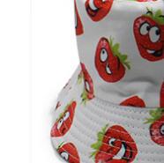 Creative Printing Cartoon Bucket Hat Strawberry Fruit DoubleSided Pot Hat Men'S And Women'S Casual Sun Hat