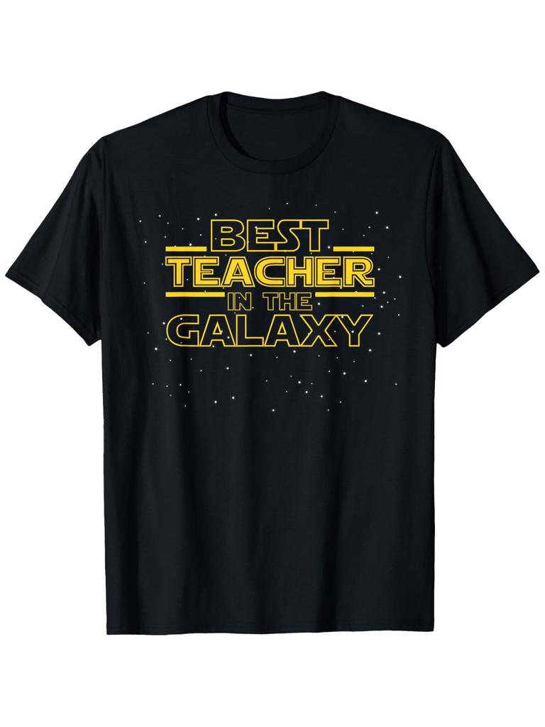 Bestes Lehrerkraft im Universum Grafik T-Shirt Herren Lässig Baumwolle T-Shirt Geschenk