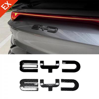 For BYD Song L 2024-2025 Accessories Car Logo Stainless Black And Carbon Fiber Pattern