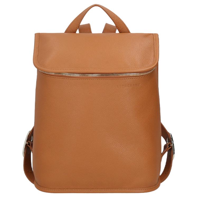 

Longchamp Le Foulonné Logo Embossed Gold Buckle Small Calfskin Backpack Medium Women Backpack Amber 10195021490 Basic Set (Bag+Dust Bag)