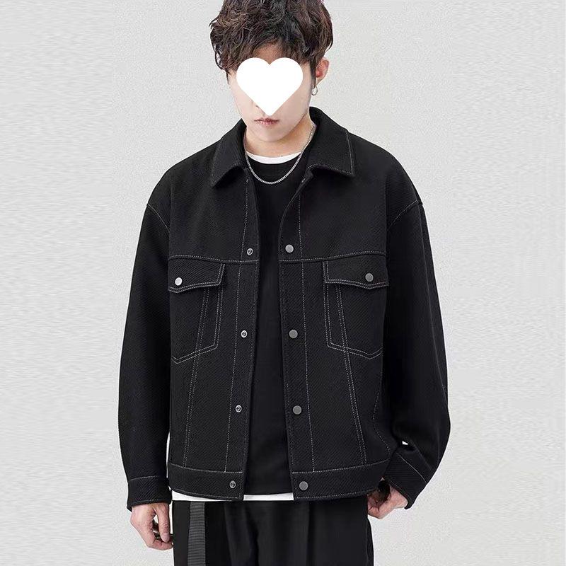 Men's Coat Spring and Autumn New Style Trendy Lapel Casual Short Jacket Men's Tops Trendy