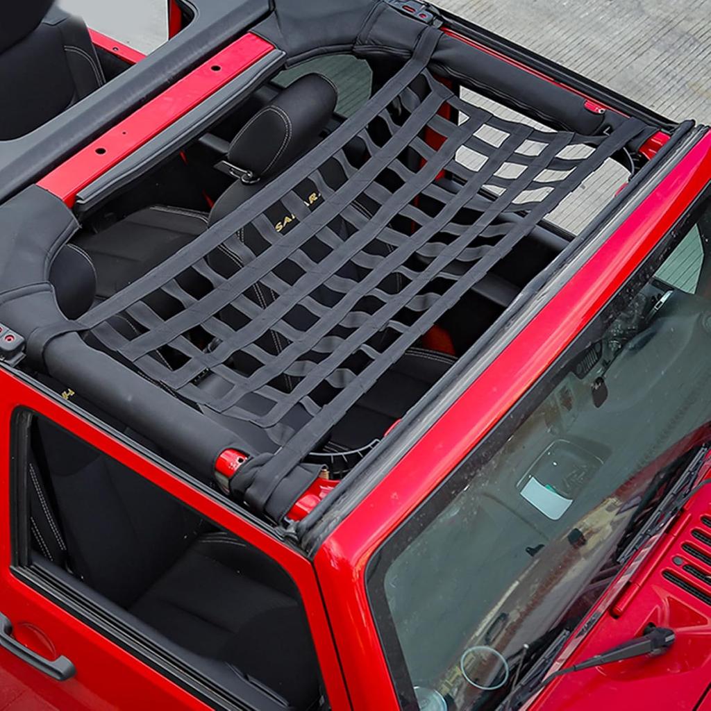 JeCar Netz-Laderaumnetz Dachnetz Hängematte für Jeep Wrangler YJ TJ JK JKU JL JLU 1987-2024 2025+