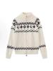 Unisex High-End Fair Isle Ethnic Style Loose Cardigan Sweater for Autumn and Winter